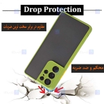 قاب محافظ مات با محافظ لنز سامسونگ Transparent Hybrid Case With Lens Protector Samsung Galaxy S21 Ultra