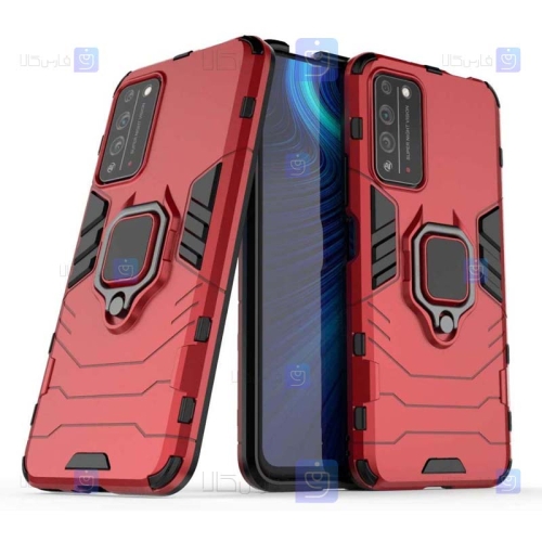 قاب محافظ ضد ضربه انگشتی هواوی Ring Holder Iron Man Armor Case Huawei Honor X10 5G