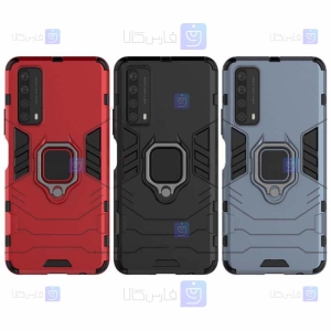 قاب محافظ ضد ضربه انگشتی هواوی Ring Holder Iron Man Armor Case Huawei P Smart 2021