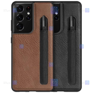 قاب محافظ چرمی نیلکین سامسونگ Nillkin Aoge Leather Case Samsung Galaxy S21 Ultra