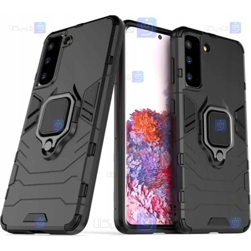 قاب محافظ ضد ضربه انگشتی سامسونگ Ring Holder Iron Man Armor Case Samsung Galaxy S21