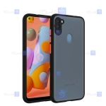 قاب محافظ پشت مات با محافظ لنز سامسونگ Transparent Hybrid Case With Lens Protector Samsung Galaxy A11