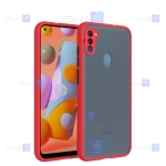 قاب محافظ پشت مات با محافظ لنز سامسونگ Transparent Hybrid Case With Lens Protector Samsung Galaxy A11