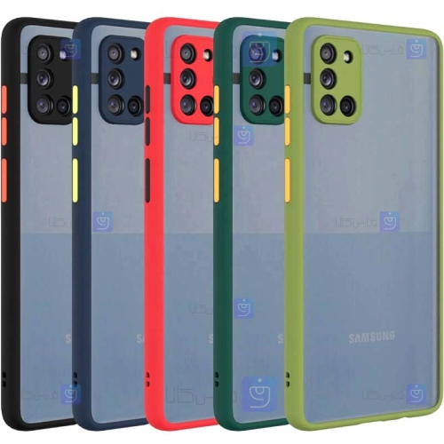 قاب محافظ پشت مات با محافظ لنز سامسونگ Transparent Hybrid Case With Lens Protector Samsung Galaxy A31