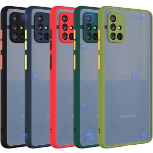 قاب محافظ پشت مات با محافظ لنز سامسونگ Transparent Hybrid Case With Lens Protector Samsung Galaxy A51