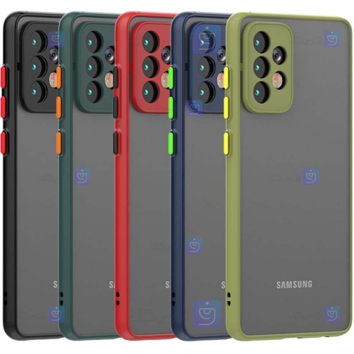 قاب محافظ پشت مات با محافظ لنز سامسونگ Transparent Hybrid Case With Lens Protector Samsung Galaxy A52 4G5G