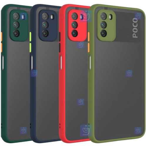 قاب محافظ پشت مات با محافظ لنز شیائومی Transparent Hybrid Case With Lens Protector Xiaomi Poco M3