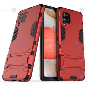 قاب محافظ استند دار سامسونگ Kick Stand Iron Man Armor Case Samsung Galaxy M42