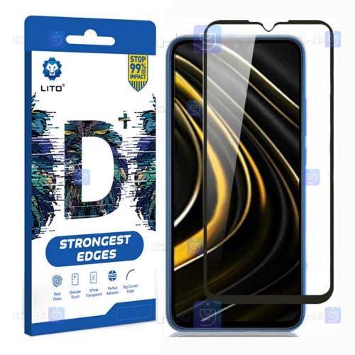 محافظ صفحه نمایش تمام چسب با پوشش کامل لیتو شیائومی LITO D+ Dustproof Screen Protector For Xiaomi Poco M3
