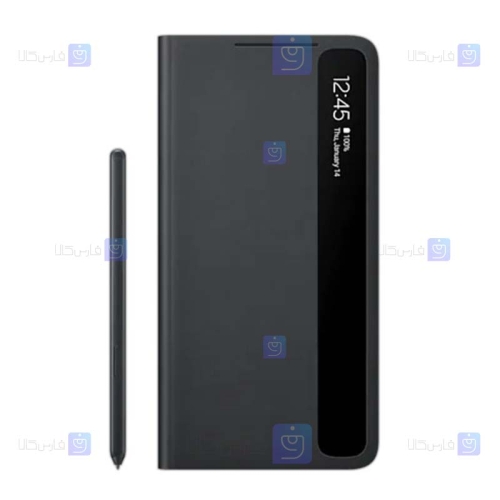 کیف هوشمند اصلی سامسونگ Samsung Galaxy S21 Ultra Smart Clear View Cover With Pen همراه با قلم S Pen