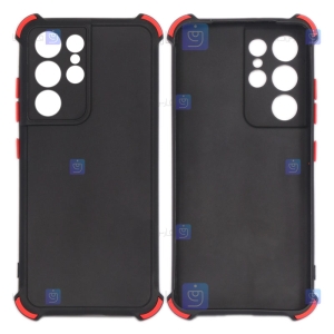 قاب محافظ ژله ای ضد ضربه با محافظ لنز سامسونگ Shockproof Cover Case For Samsung Galaxy S21 Ultra