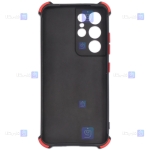قاب محافظ ژله ای ضد ضربه با محافظ لنز سامسونگ Shockproof Cover Case For Samsung Galaxy S21 Ultra