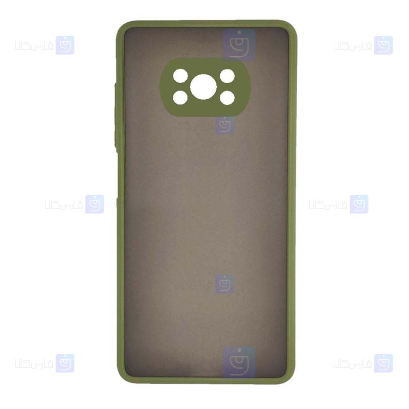 قاب محافظ پشت مات با محافظ لنز شیائومی Transparent Hybrid Case With Lens Protector Xiaomi Poco X3 Pro