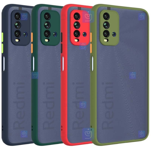 قاب محافظ پشت مات با محافظ لنز شیائومی Transparent Hybrid Case With Lens Protector Xiaomi Redmi 9T