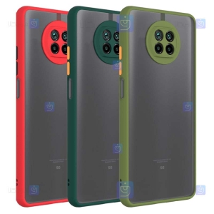 قاب محافظ پشت مات با محافظ لنز شیائومی Transparent Hybrid Case With Lens Protector Xiaomi Redmi Note 9T
