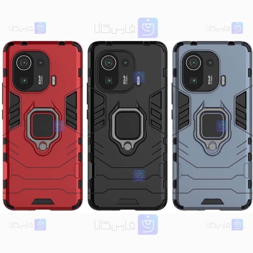 قاب محافظ ضد ضربه انگشتی شیائومی Ring Holder Iron Man Armor Case Xiaomi Mi 11 Pro