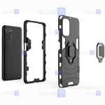 قاب محافظ ضد ضربه انگشتی شیائومی Ring Holder Iron Man Armor Case Xiaomi Redmi Note 10 4G