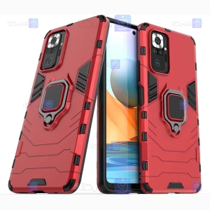 قاب محافظ ضد ضربه انگشتی شیائومی Ring Holder Iron Man Armor Case Xiaomi Redmi Note 10 Pro Max