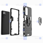قاب محافظ ضد ضربه انگشتی شیائومی Ring Holder Iron Man Armor Case Xiaomi Redmi Note 10 Pro Max