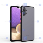 قاب محافظ پشت مات با محافظ لنز سامسونگ Transparent Hybrid Case With Lens Protector Samsung Galaxy A32 4G
