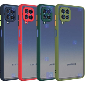 قاب محافظ پشت مات با محافظ لنز سامسونگ Transparent Hybrid Case With Lens Protector Samsung Galaxy M62