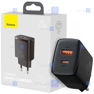 شارژر دیواری فست شارژ بیسوس Baseus Compact Quick Charger U+C PD QC CCCP20UE CCXJ-B01 EU توان 20 وات