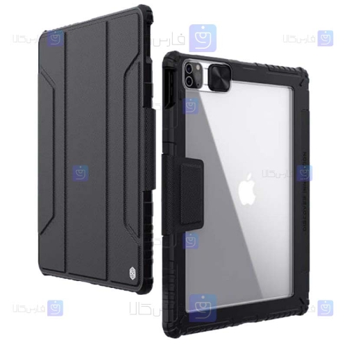 کیف محافظ لنزدار نیلکین Apple iPad Pro 12.9 2021 مدل Bumper Leather Pro