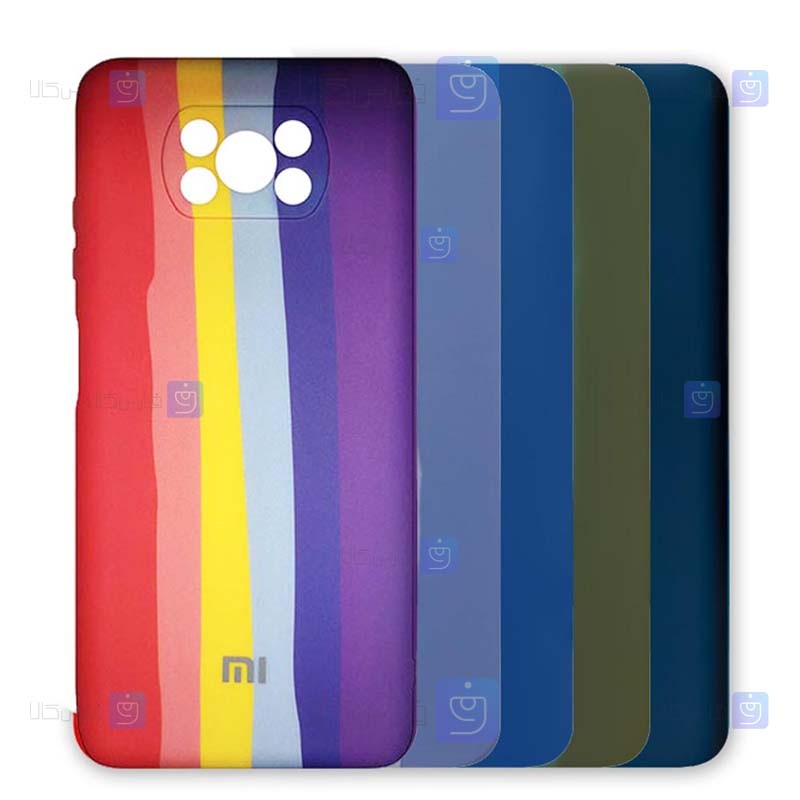 قاب سیلیکونی Xiaomi Poco X3 NFC مدل رنگین کمانی