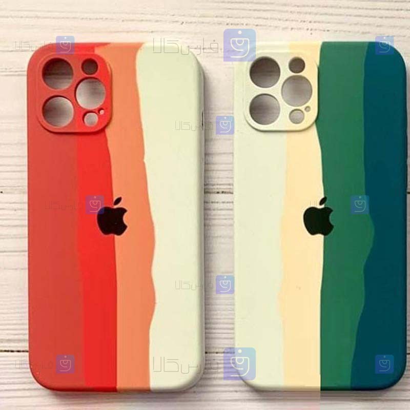 قاب سیلیکونی Apple iPhone 13 Pro Max مدل رنگین کمانی