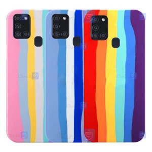 قاب سیلیکونی Samsung Galaxy A21s مدل رنگین کمانی