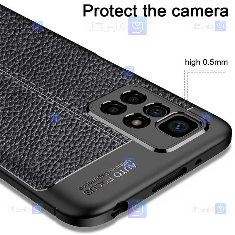 قاب طرح چرم محافظ لنز دار Xiaomi Redmi 10 مدل Auto Focus