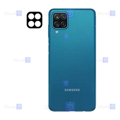محافظ لنز شیشه ای Samsung Galaxy A12 مدل حاشیه دار