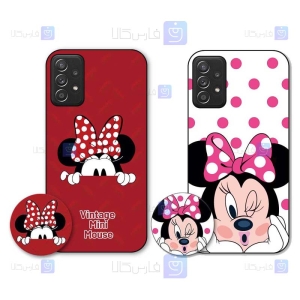 قاب طرح دار دخترانه Samsung Galaxy A52 مدل Minnie Mouse