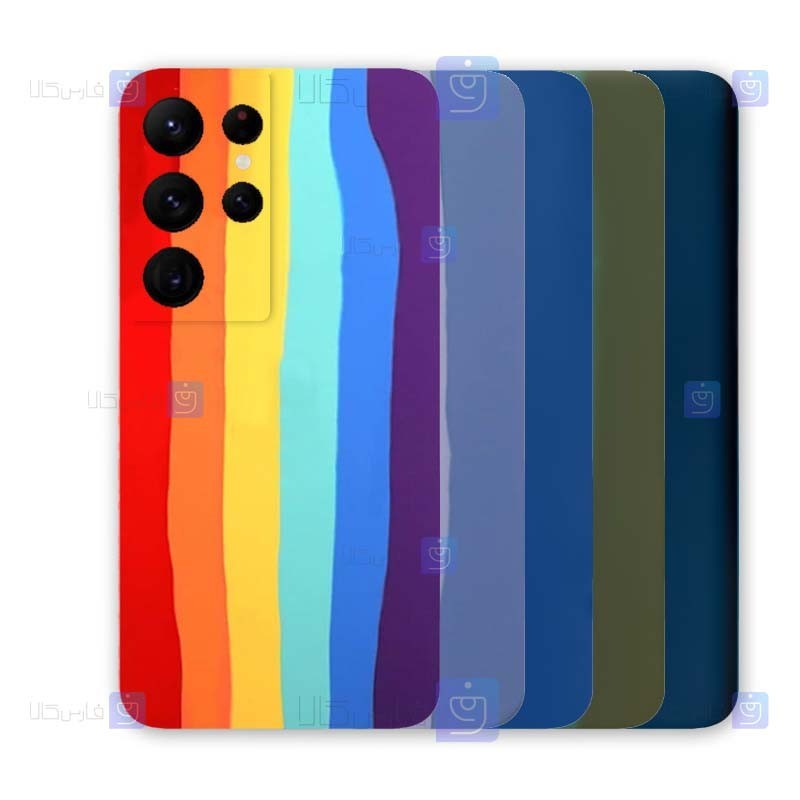 قاب سیلیکونی Samsung Galaxy S21 Ultra مدل رنگین کمانی