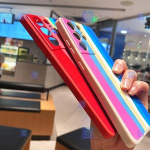 قاب سیلیکونی Samsung Galaxy S21 Ultra مدل رنگین کمانی