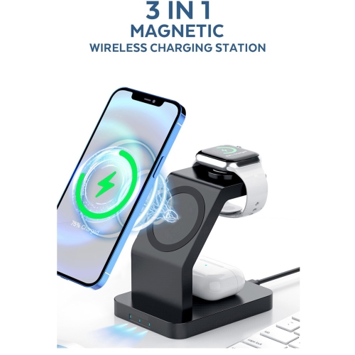 شارژر آیفون و اپل واچ و ایرپاد توتو Totu 3in1 Magnetic Wireless Charging Station