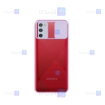 قاب محافظ لنز دار کشویی Samsung Galaxy A03s مدل پشت شفاف