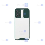 قاب محافظ لنز دار کشویی Samsung Galaxy A52 مدل پشت شفاف