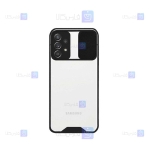 قاب محافظ لنز دار کشویی Samsung Galaxy A52 مدل پشت شفاف