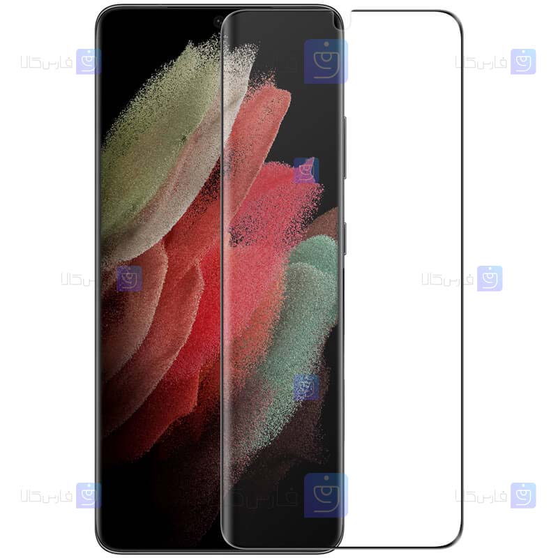 محافظ صفحه دو تایی نیلکین Samsung Galaxy S21 Ultra مدل Impact Resistant Curved Film