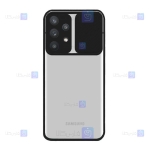 قاب محافظ لنز دار کشویی Samsung Galaxy M32 5G مدل پشت شفاف