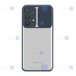 قاب محافظ لنز دار کشویی Samsung Galaxy M32 5G مدل پشت شفاف