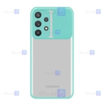 قاب محافظ لنز دار کشویی Samsung Galaxy M32 5G مدل پشت شفاف