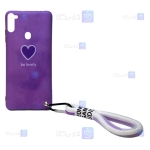 قاب طرح دار دخترانه Samsung Galaxy A11 مدل Be Lovely Purple
