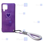 قاب طرح دار دخترانه Samsung Galaxy A12 مدل Be Lovely Purple