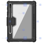 کیف محافظ لنزدار نیلکین Samsung Galaxy Tab S8 Plus مدل Bumper Leather Pro