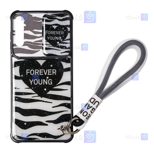 قاب طرح دار لنز کشویی Samsung Galaxy A50 مدل FOREVER YOUNG