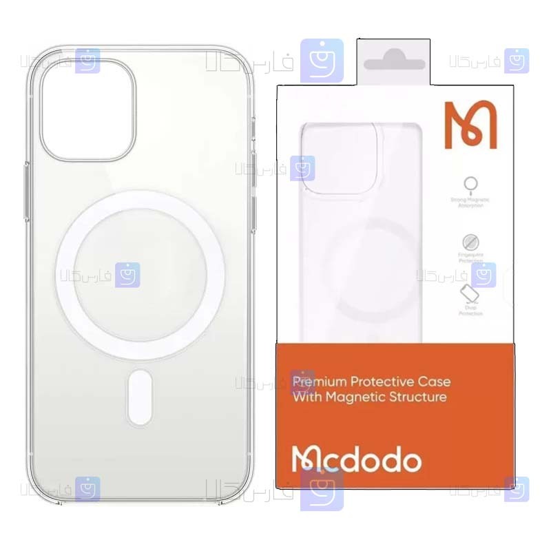قاب مک دودو Apple iPhone 13 Pro مدل شفاف با پشتیبانی Mag Safe