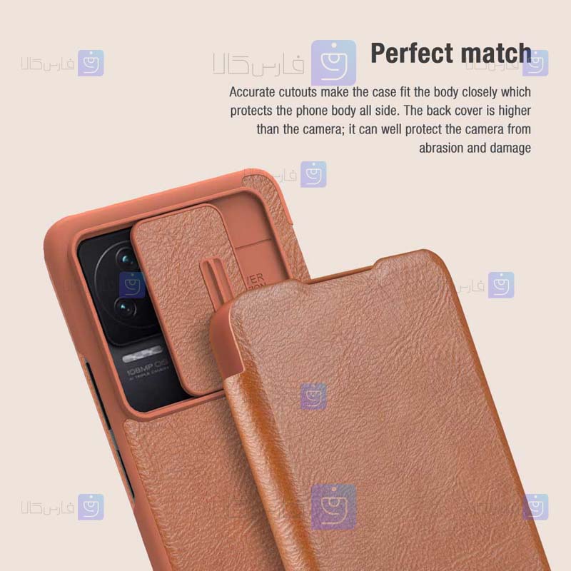 کیف چرمی نیلکین Xiaomi Redmi K50 Pro مدل Qin Pro