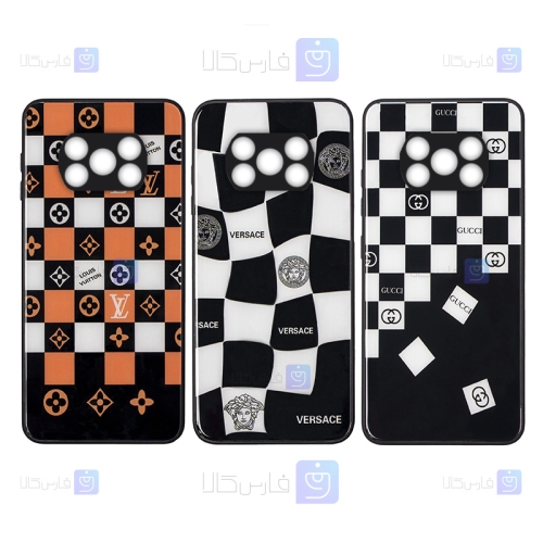 گارد پشت گلس گوشی Xiaomi Poco X3 مدل شطرنجی